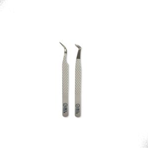 Kit Pinça Cilios Sky Glue SG-04 SG-06 Ponta Curva Reta