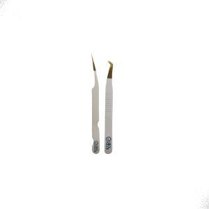 Kit Pinça Cilios Sky Glue SG-03 SG-05 Ponta Reta Curva