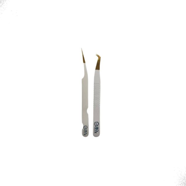 Kit Pinça Cilios Sky Glue SG-03 SG-05 Ponta Reta Curva